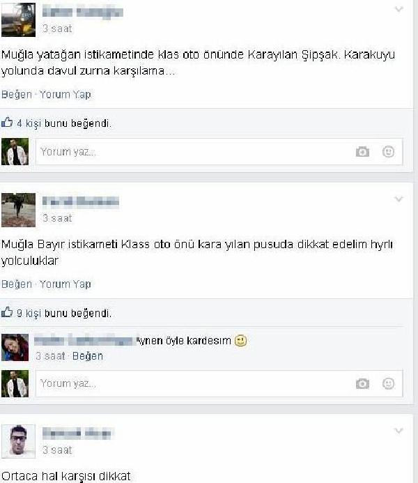 Sürücülerden radar uyarı grubu