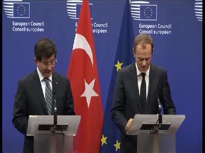 Başbakan Davutoğlu Avrupa Konseyi Başkanı Donald Tusk ile ortak basın toplantısı düzenledi