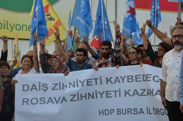 Bursa'da Suruç gerginliği dört kişi gözaltına alındı