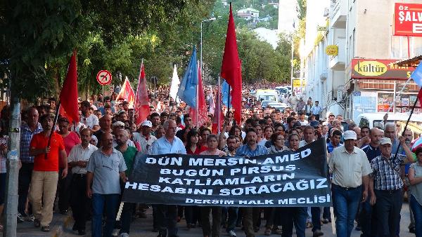 Tunceli'de Suruç protestosu