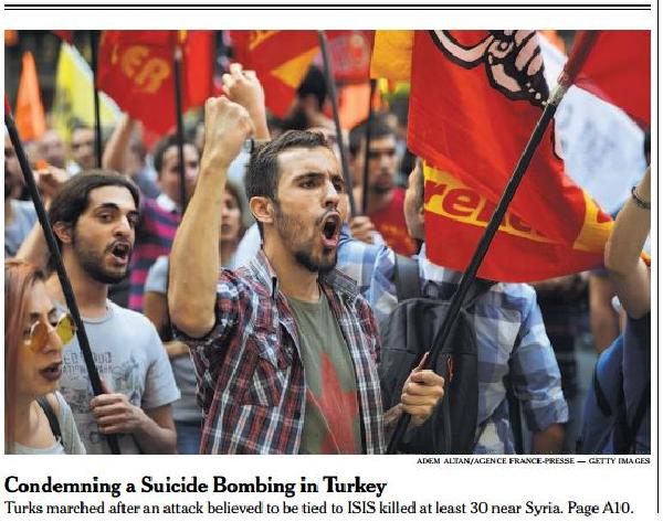 Suruç katliamını dünya basını böyle verdi