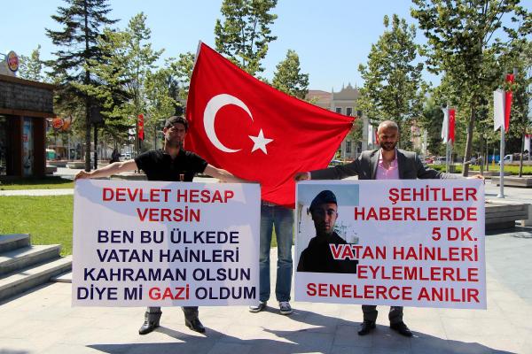 Bolu'da şehit tepkisi