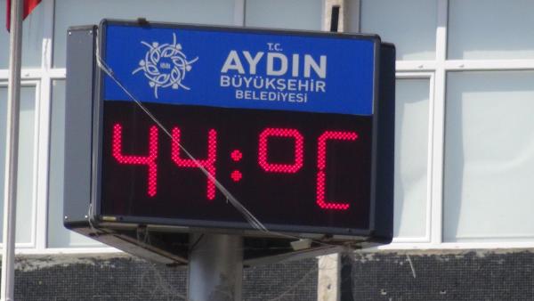 Aydın'da termometreler 44 dereceyi gösterdi