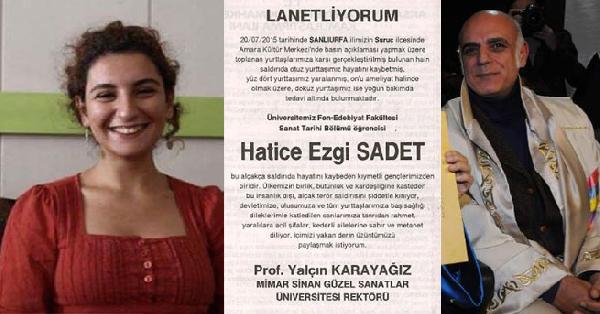 Mimar Sinan University Rector condemns Suruç terror after his student