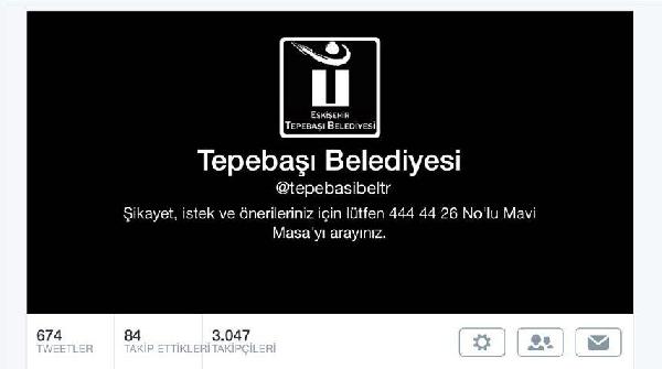 Tepebaşı Belediyesi sosyal paylaşımdaki logosunu siyaha dönüştürdü