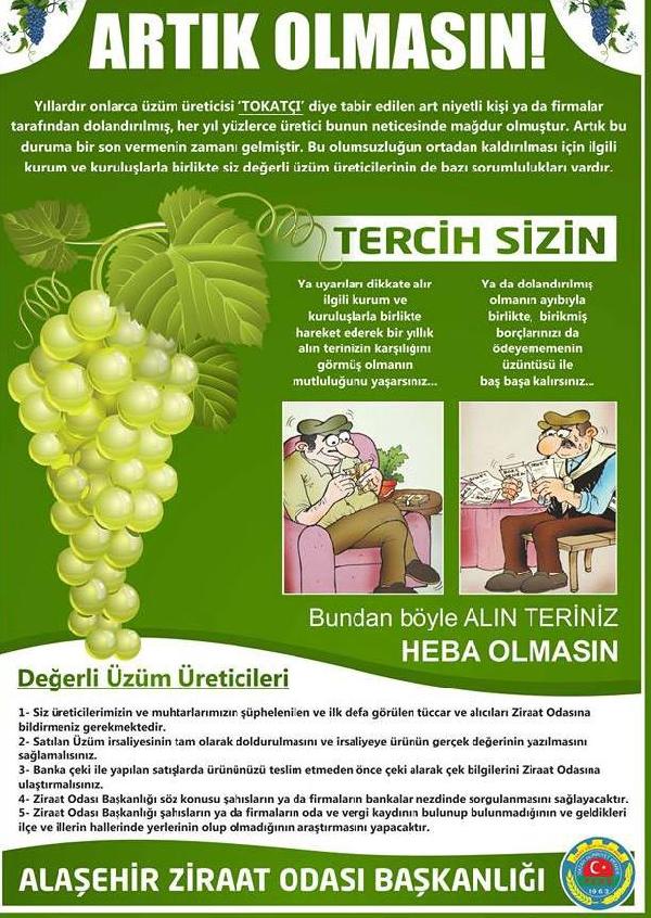 Üzüm üreticilerine 'tokatçı' uyarısı