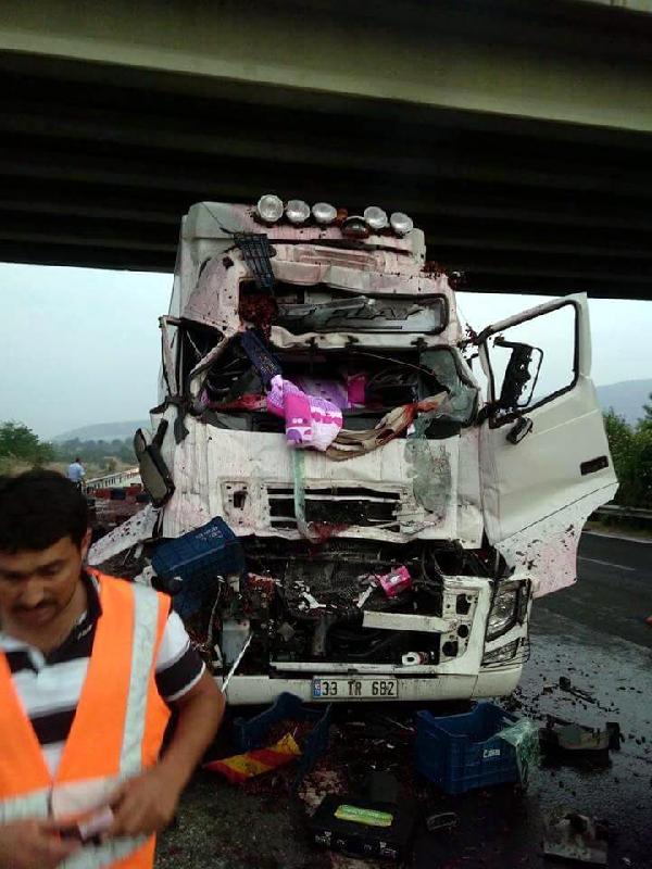 Kamyona çarpan TIR'ın sürücüsü öldü