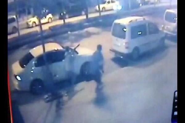 Polis lojmanlarına yapılan saldırı güvenlik kamerasında