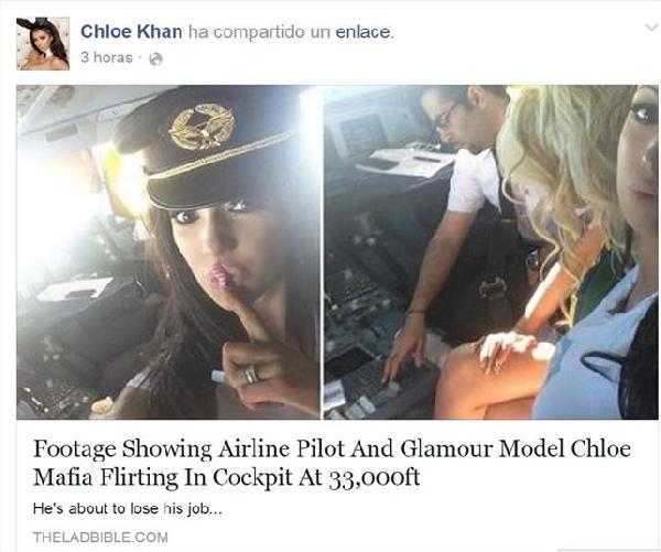 Pilot kabininde göğüslerini açan Playboy kızı Kuveyt de kriz yarattı