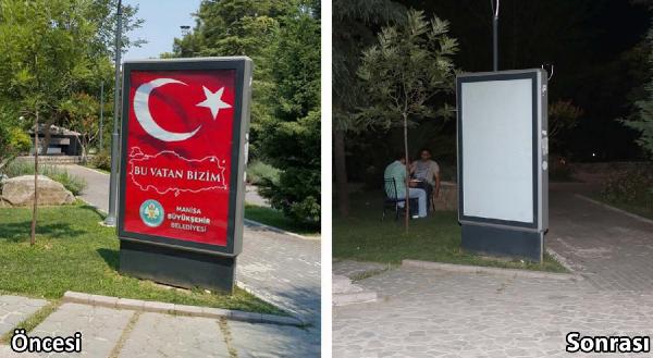Manisa'da MHP ile Ak Parti arasında bayraklı afiş krizi