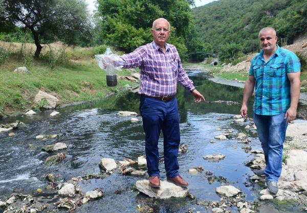 Dilovası'na adını veren Dilderesi, kirlilikten simsiyah akıyor