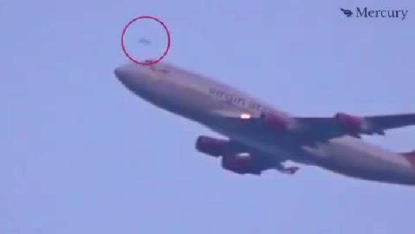 UFO olduğu sanılan cisim dev yolcu uçağını böyle teğet geçti