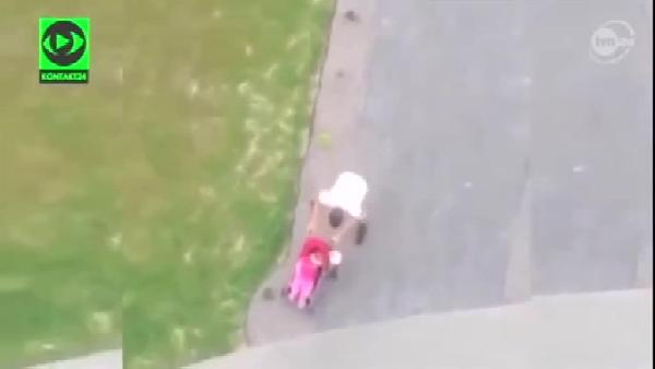 Sarhoş babanın bebek gezdirme macerası olaylı geçti