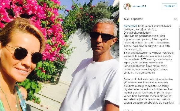 Esra Erol tatilin tadını çıkaramadı