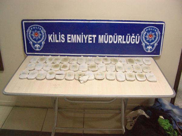 Kilis’te 7 kilo esrar ele geçirildi