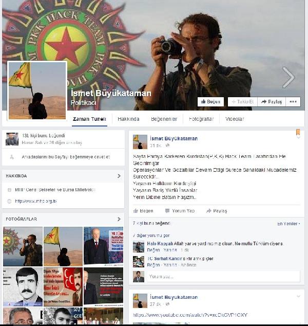 PKK'lılar MHP'li Büyükataman’ın Facebook sayfasını hackledi