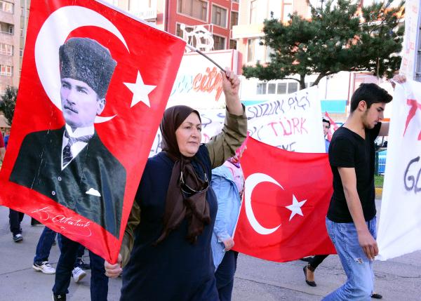 Erzurum'da terör tepki yürüyüşü