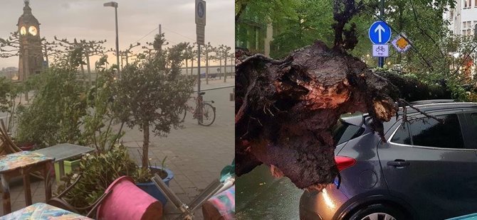Almanya'da fırtına hayatı felç etti