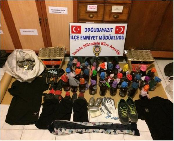 Doğubayazıt'ta 37 molotof kokteyli ele geçirildi