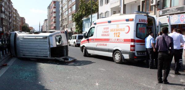 Kayseri'deki kaza ucuz atlatıldı