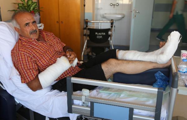 Traktörden düşen ateş alan tüfek ile yaralandı