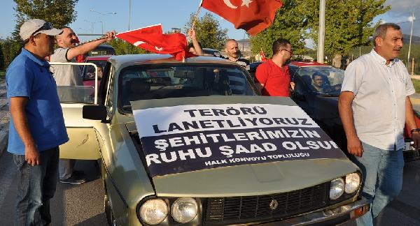 Çorum'da terörü protesto konvoyu düzenlendi