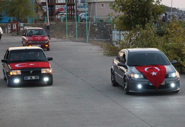 Zonguldak'ta teröre tepki konvoyu