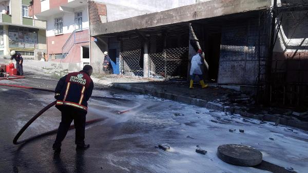 Avcılar'da temizlik malzemesi deposunda yangın