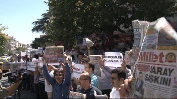 Mecidiyeköy'de "İpek Grubu'na Operasyon" protestosu