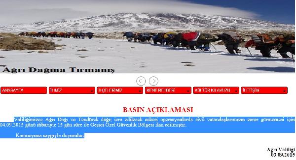 Ağrı ve Tendürek Dağları üçüncü kez 'Özel Güvenlik Bölgesi'