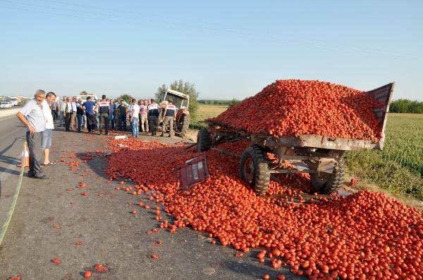 TIR, domates yüklü traktöre çarptı, eski muhtar öldü