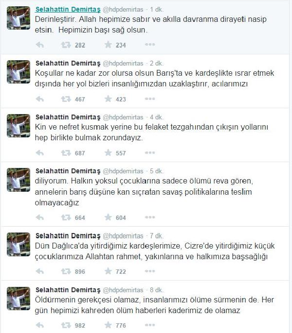 Demirtaş : Öldürmenin gerekçesi olamaz, insanlarımızı ölüme sürmenin de