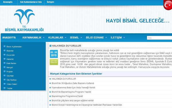 Bismil'in 4 mahallesinde sokağa çıkma yasağı ilan edildi