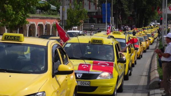Edirne'de şoförlerden teröre lanet konvoyu