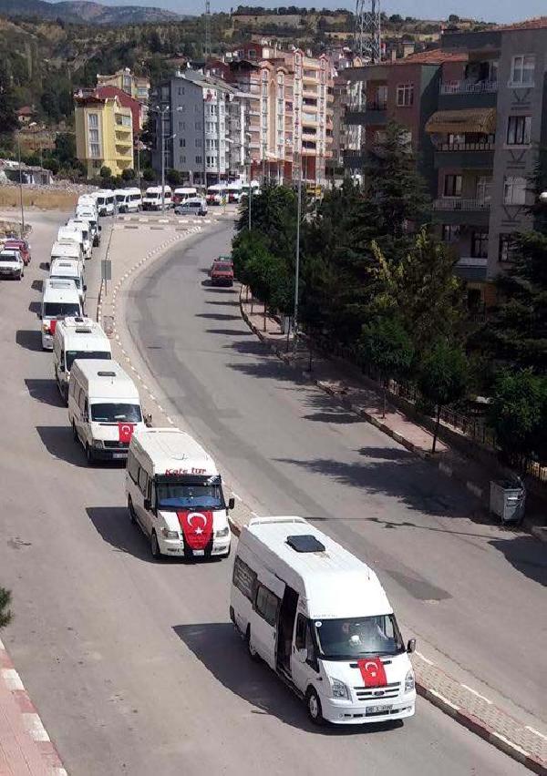 Tokat'ta servis şoförlerinden teröre tepki