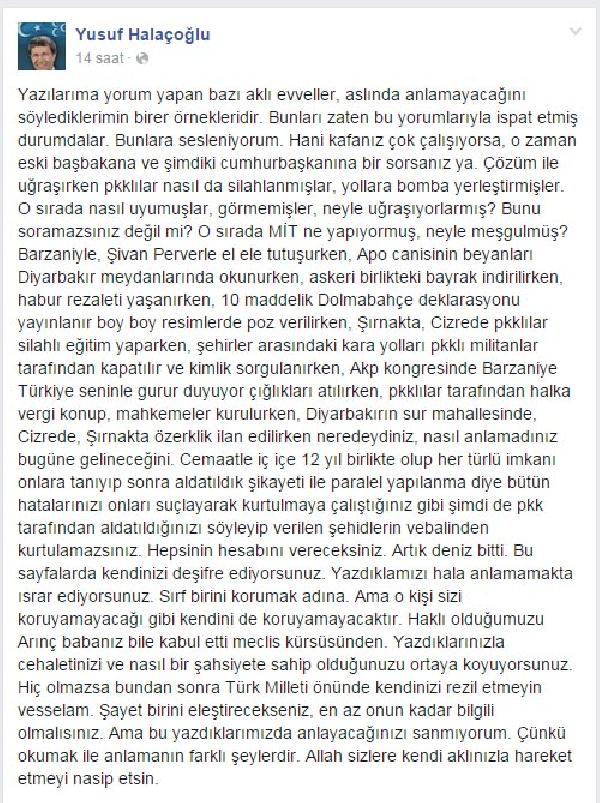 MHP'li Halaçoğlu: Haklı olduğumuzu Arınç babanız bile kabul etti