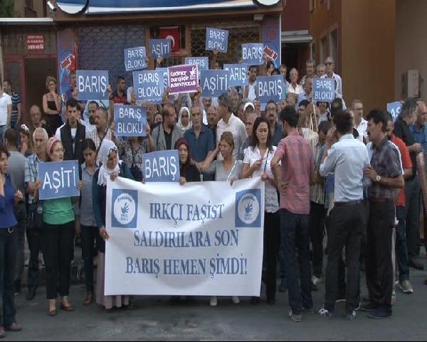 HDP Ataşehir İlçe binasına yapılan saldırıyı protesto...