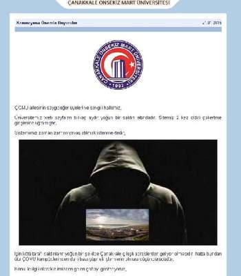 ÇOMÜ web sitesine siber saldırı