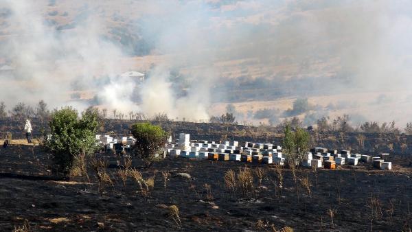 Köydeki yangına itfaiye ile birlikte TOMA'lar da müdahale etti
