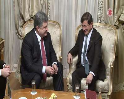 Başbakan Davutoğlu, Ukrayna Cumhurbaşkanı Petro Poroşenko ile görüştü