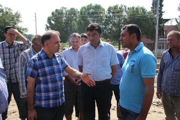 Sarıgöl'de sağanak sonrası zarar tespit incelemesi