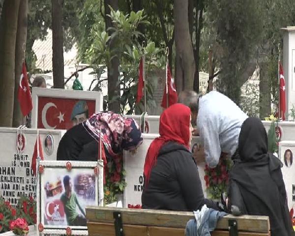 Bayram öncesi şehitlikte hüzün