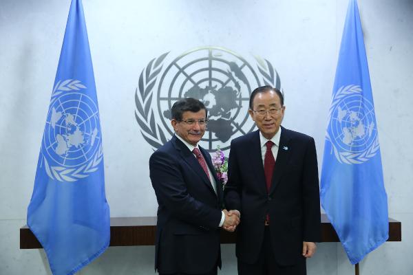 Başbakan Davutoğlu BM Genel Sekreteri Ban ile görüştü