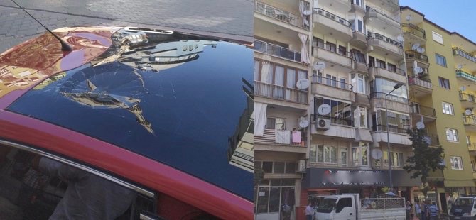 Gurbetçinin koltuğu 5. kattan arabaya düştü