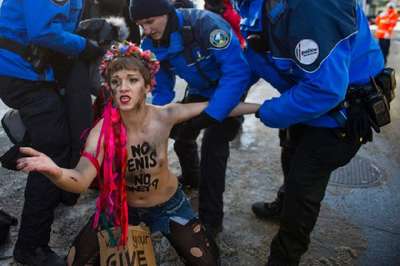 Davos'ta FEMEN protestosu