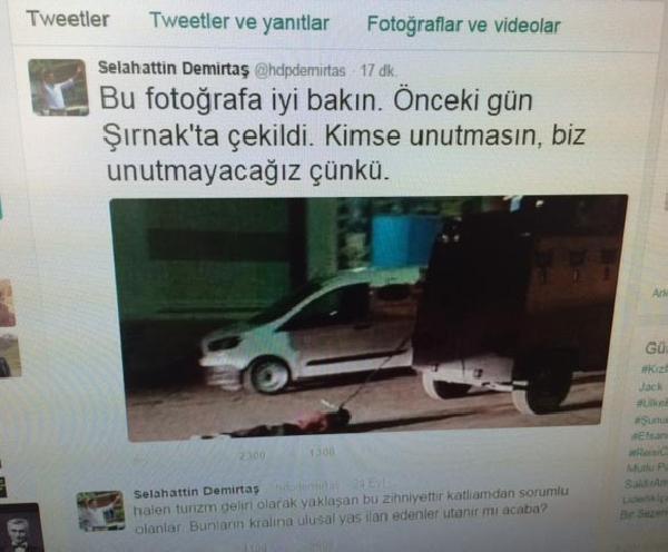 İçişleri Bakanlığı, Demirtaş'ın paylaştığı fotoğrafla ilgili soruşturma başlattı