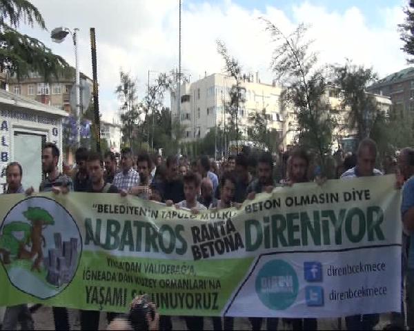 Büyükçekmece'de "ağaç kesimi" protestosu, "fidan dikme" arbedesi...