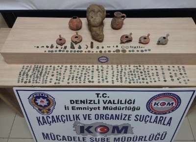 Denizli'de Roma Dönemi'ne ait tarihi eserler ele geçirildi