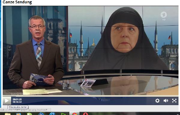 ARD, Merkel’e kara çarşaf giydirdi