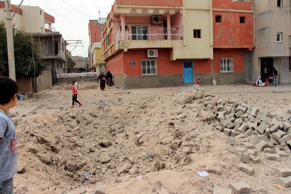 Sokağa çıkma yasağının kalktığı Nusaybin'de çatışmaların izleri